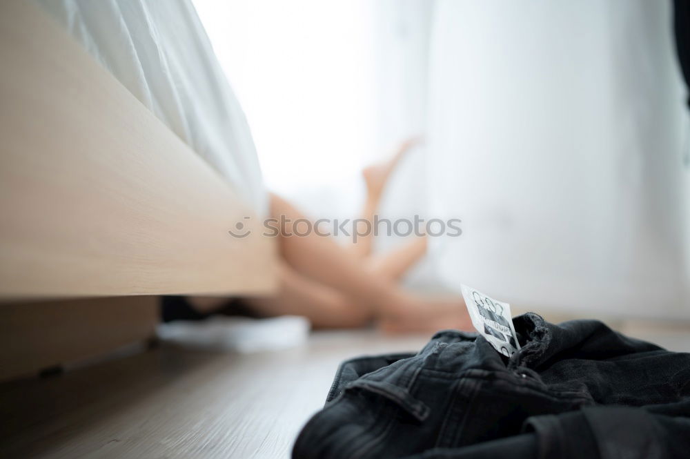 Similar – Image, Stock Photo Woman lying with legs up