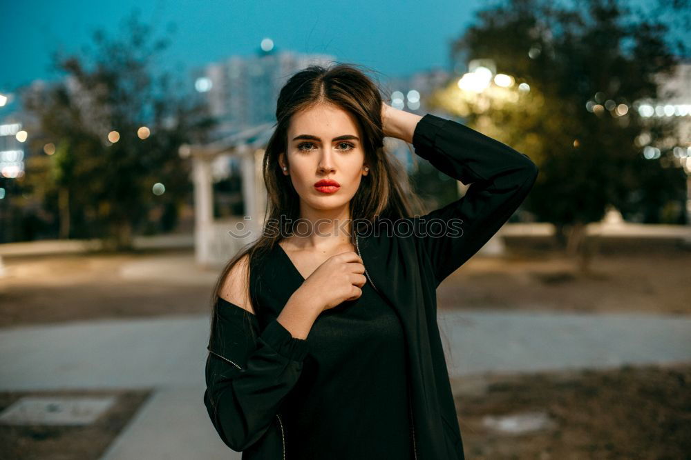 Similar – Image, Stock Photo Attractive woman standing on street