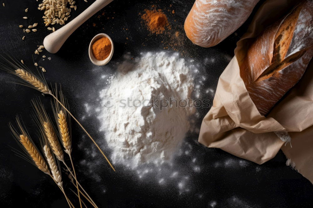 Similar – Image, Stock Photo White salt in a wooden bowl on a black surface