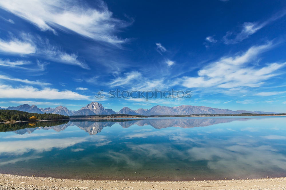 Similar – Image, Stock Photo Blue mountains at sunset with lake