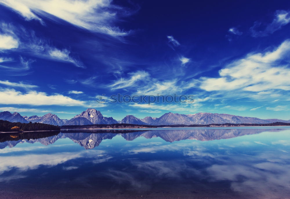 Image, Stock Photo Reflected Mountains