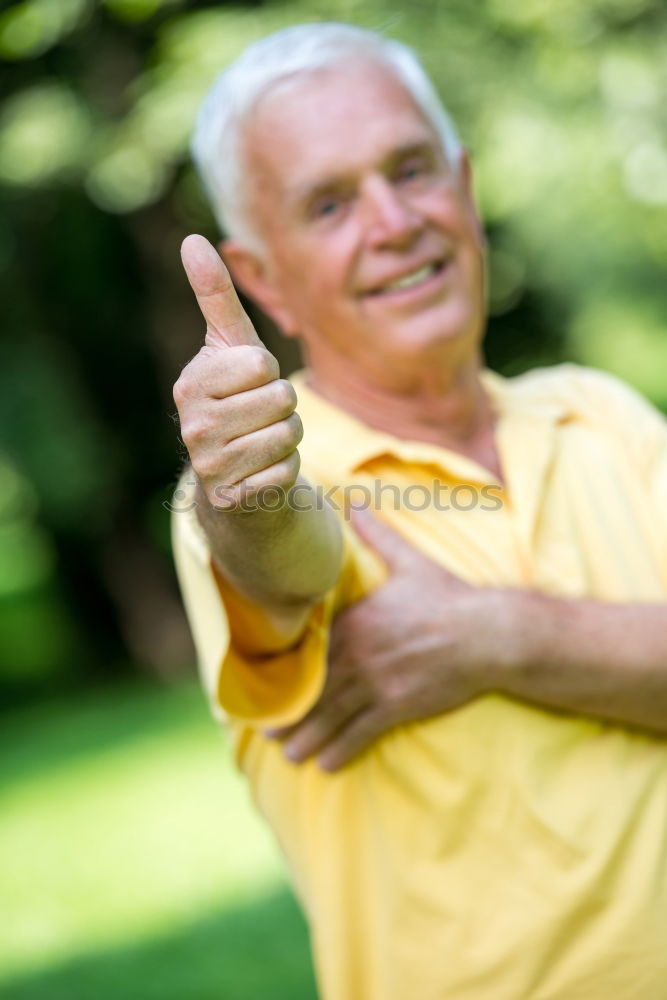 Image, Stock Photo Senior Man Exercising In Park