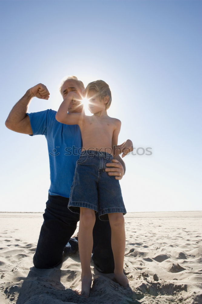 Similar – Image, Stock Photo Grandma and grandpa with grandchildren by the sea