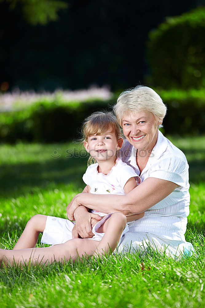 Similar – Image, Stock Photo grandma and grandchildren laugh together