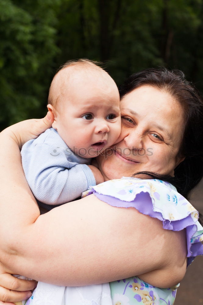 Image, Stock Photo Mother sitting with kid on hands