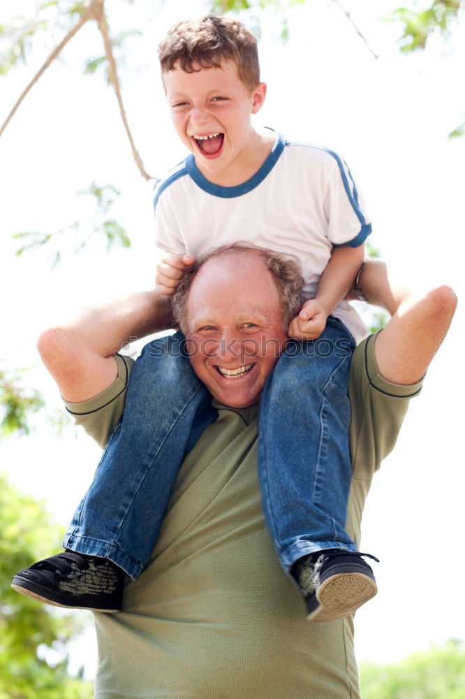 Image, Stock Photo A father with his baby in his arms