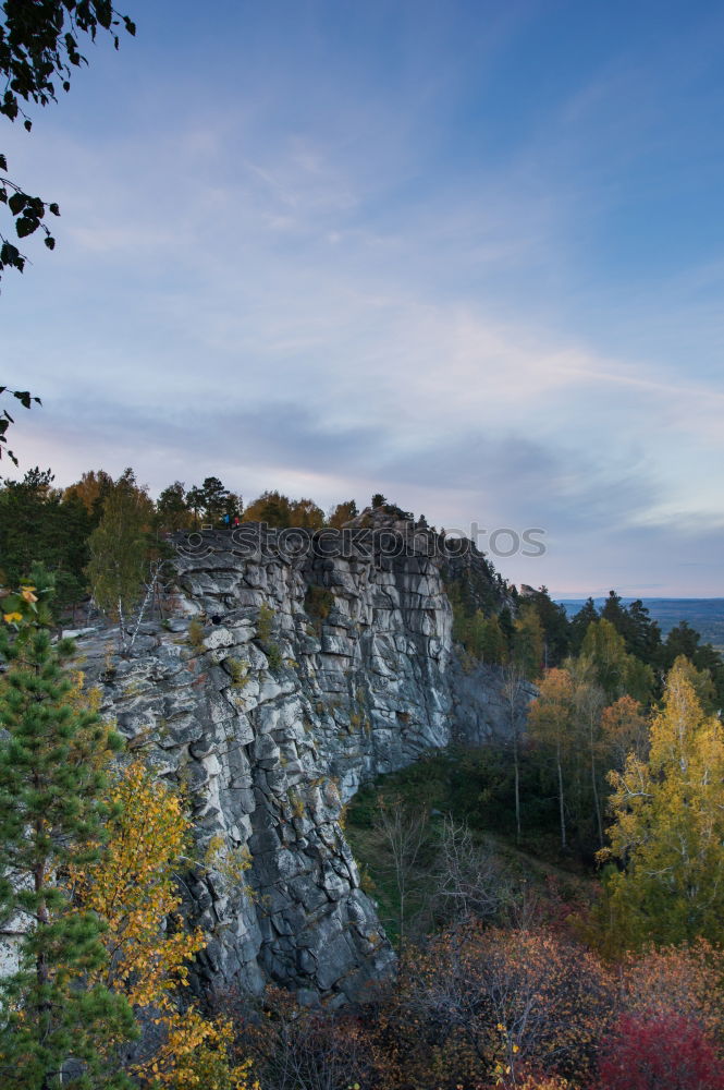 Similar – View of the Teufelsturm and the Elbe valley