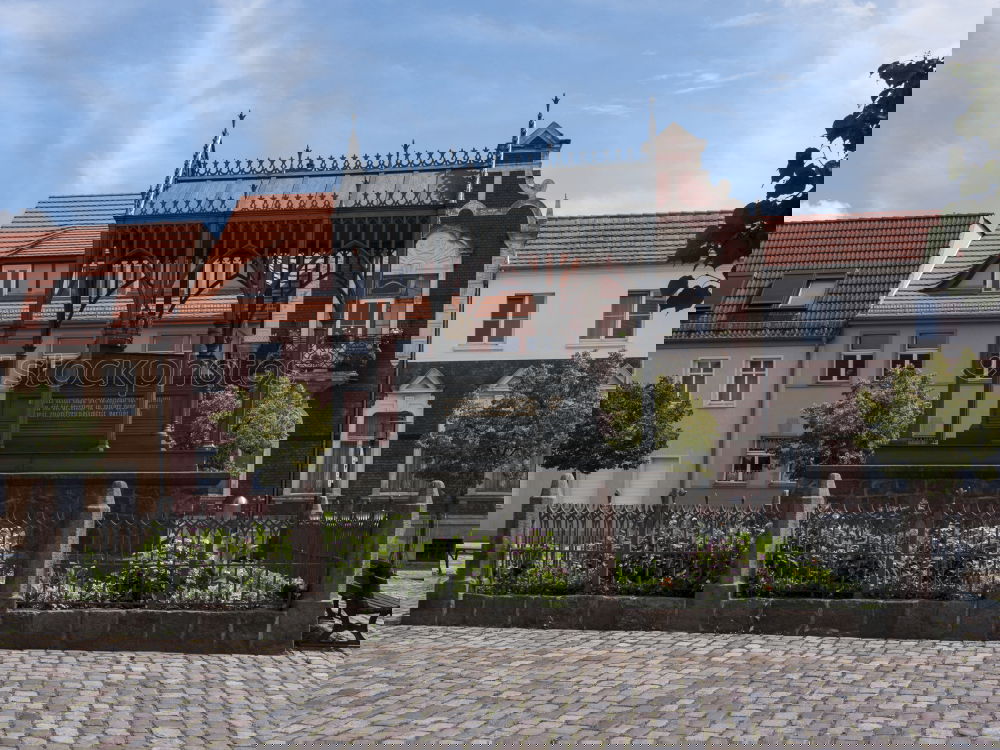 Similar – Image, Stock Photo Sunny small town in Brandenburg, house escape attempt
