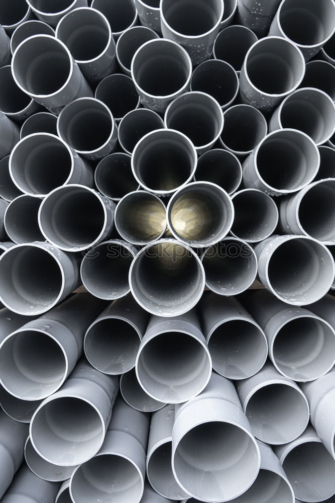 Image, Stock Photo Stack of plastic water pipes.