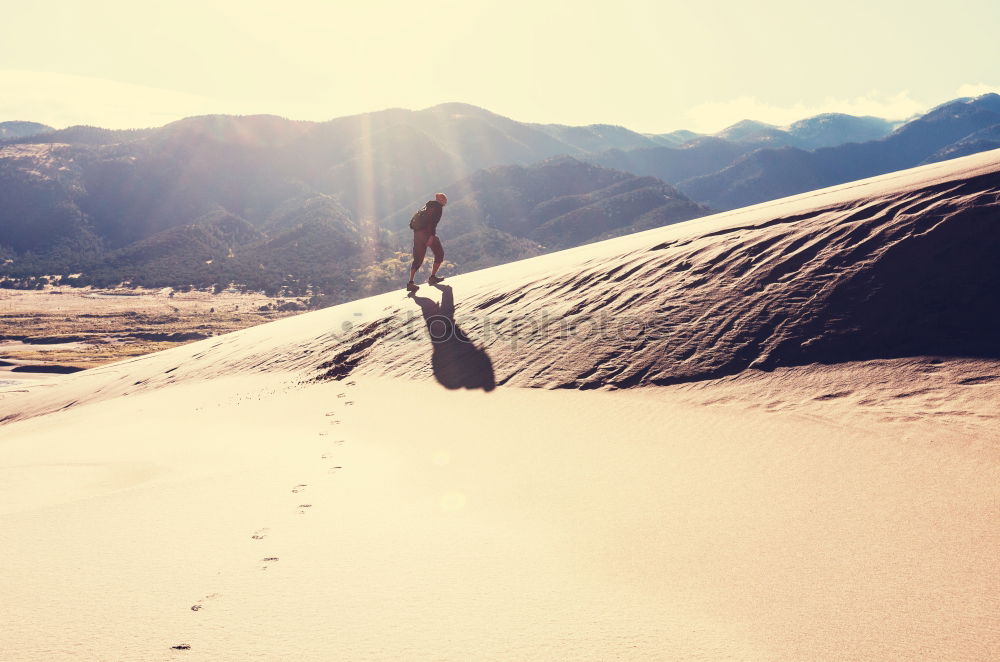 Similar – Aerial Drone View Of Sportive Woman Running On Beach