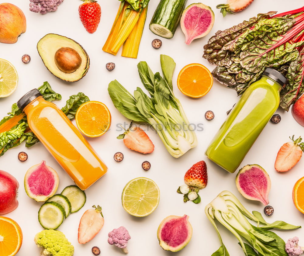 Similar – Image, Stock Photo Bottle with green smoothie and ingredients