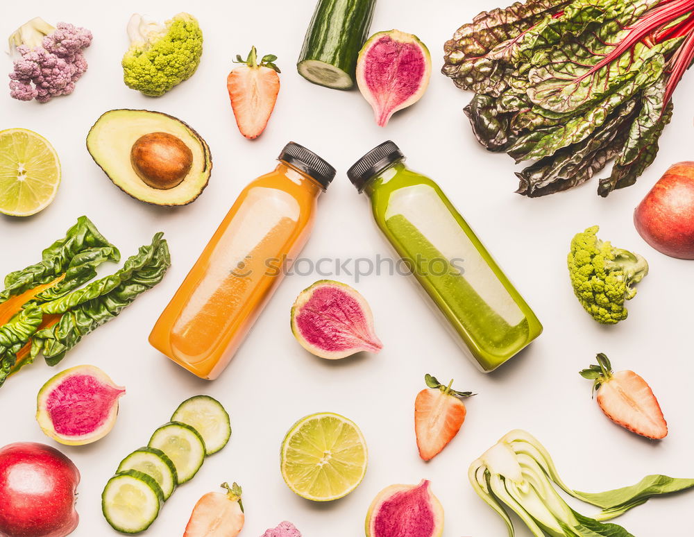 Similar – Colourful smoothies or juices in bottles with fresh ingredients