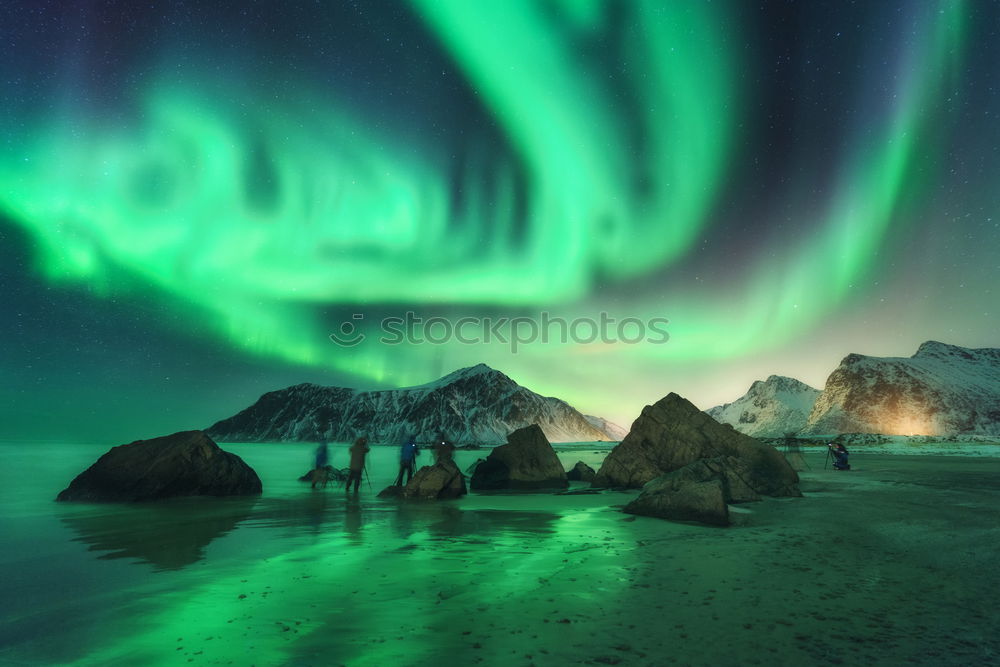 Similar – Northern lights over Vestrahorn, Iceland