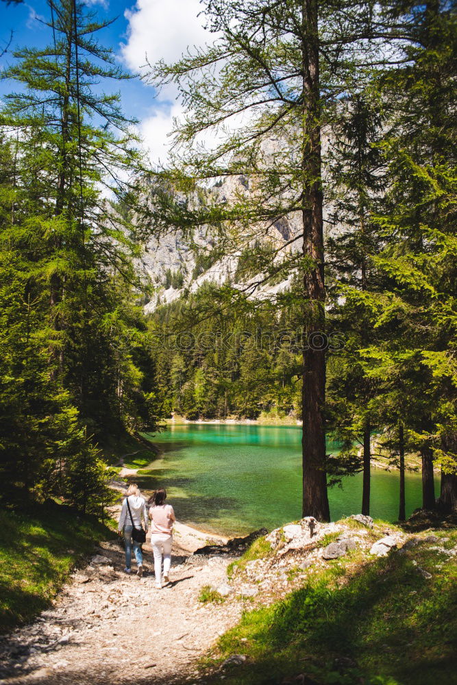 Similar – Image, Stock Photo Woman posing on tropical stream