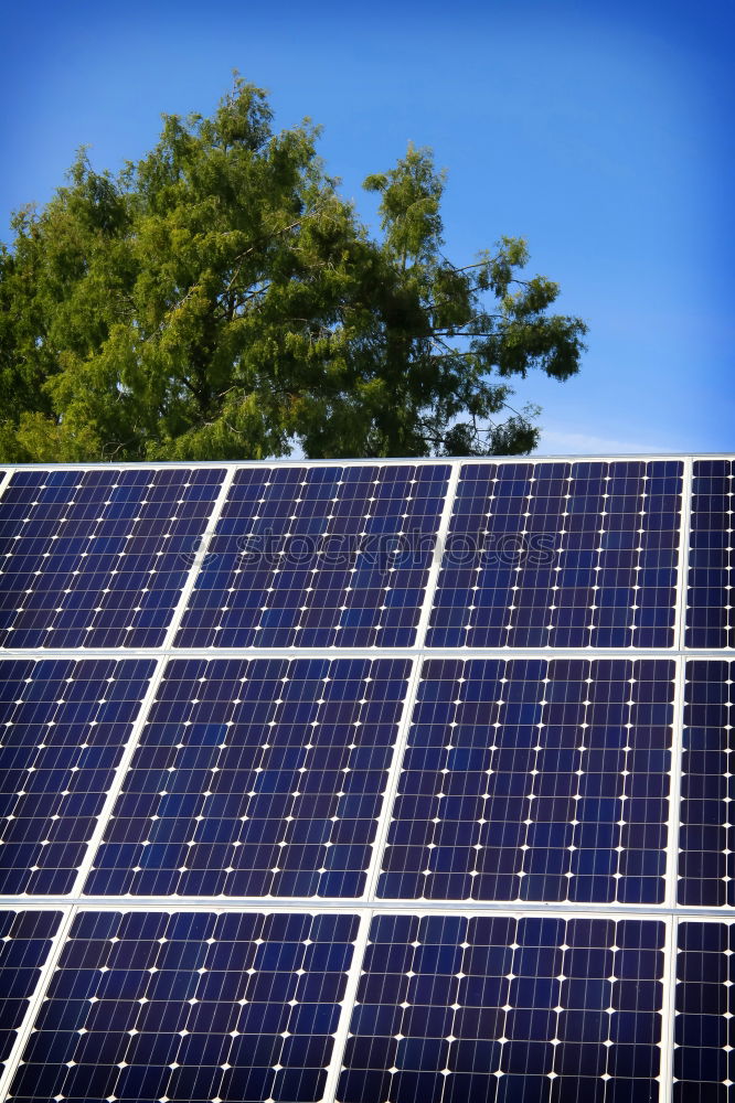 Similar – Photovoltaic panels in a solar power plant over a blue sky.