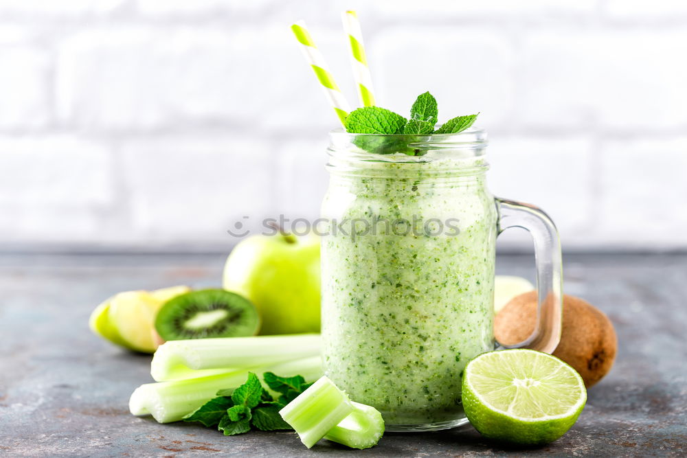 Similar – Image, Stock Photo Green smoothie Milkshake