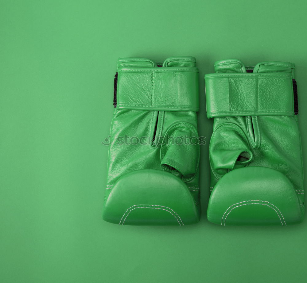 Image, Stock Photo green sport leather boxing gloves