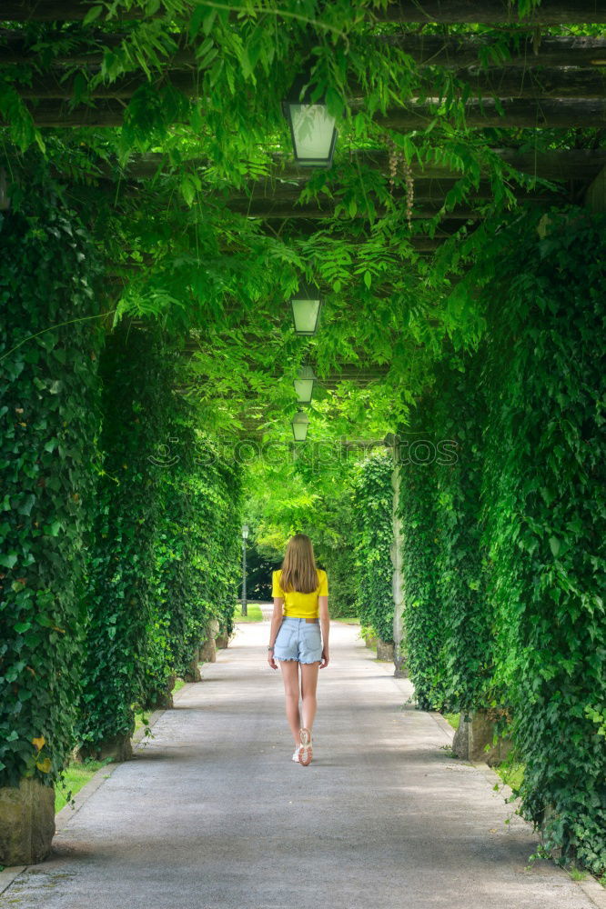 Similar – Image, Stock Photo Woman on fence in park