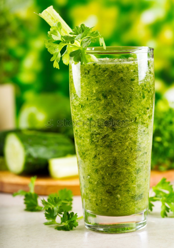 Similar – Smoothie with green vegetables in a jar