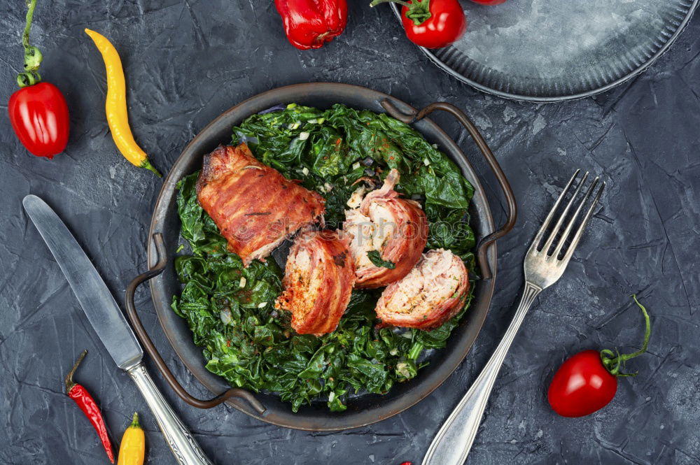 Similar – Image, Stock Photo Lentils with spinach and fried cheese