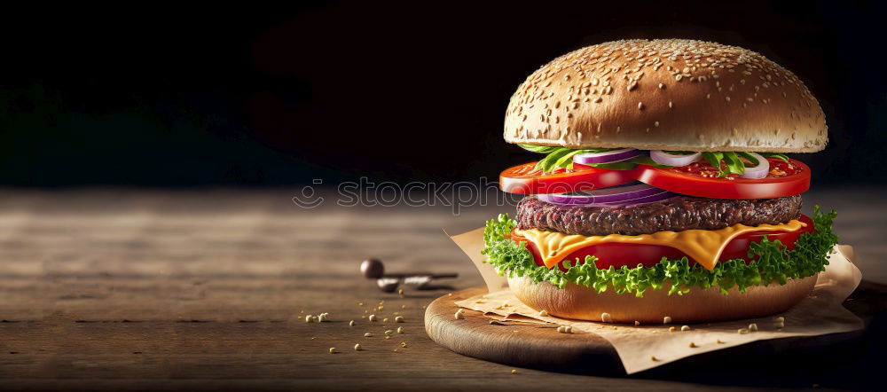 Similar – Image, Stock Photo hunger Eating Fast food