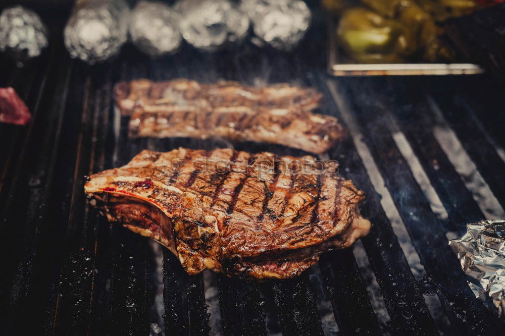 Image, Stock Photo Steaks in the pan Food