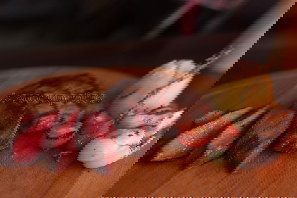 Similar – Image, Stock Photo Medium roasted meat steak and salsa sauce