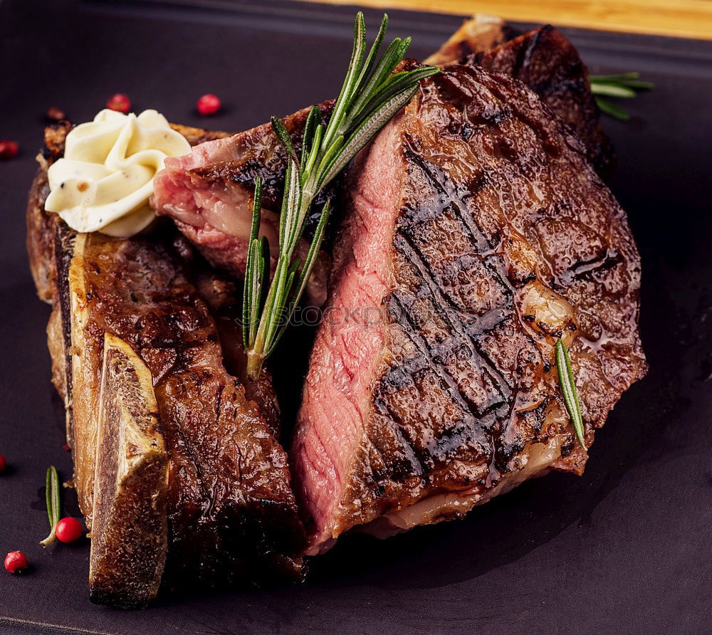 Similar – Image, Stock Photo A good steak Mignon, medium fried