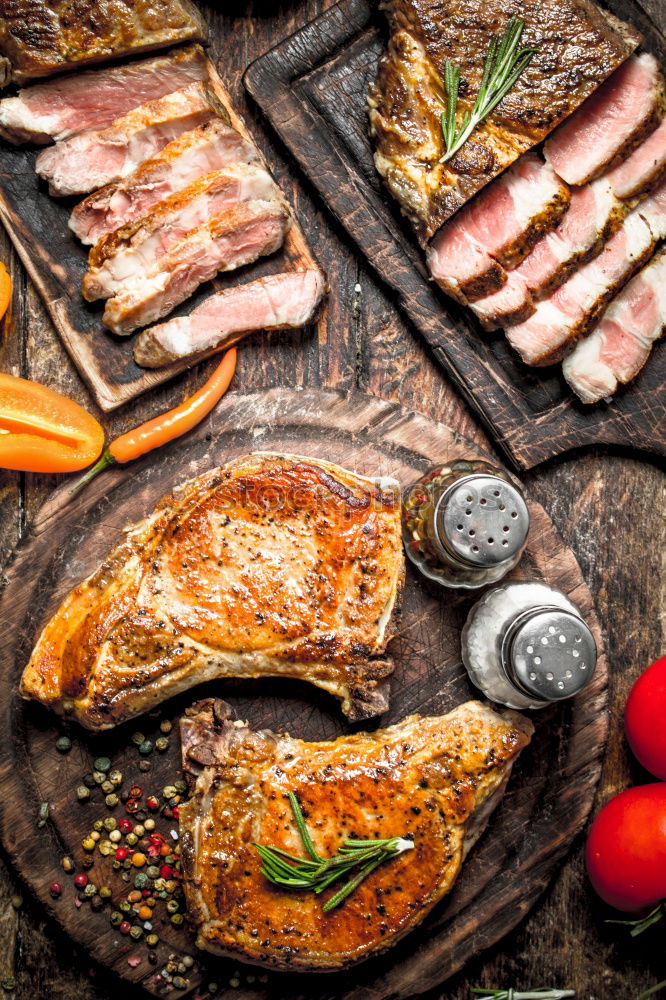 Similar – Italian meat platter with antipasti and ciabatta bread