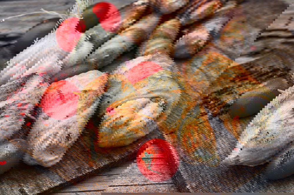 Similar – Image, Stock Photo Fresh salted pork fat on a kitchen board