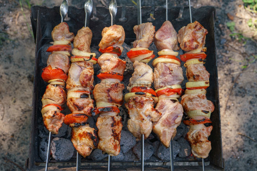 Similar – Image, Stock Photo Roasted knuckle of veal slices in the pan