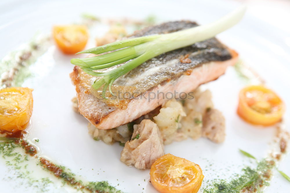 Similar – Image, Stock Photo Whole trout on a glass plate with ice cubes