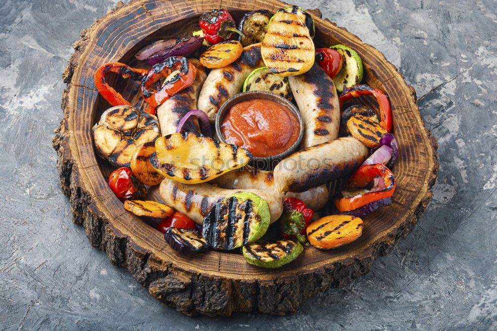 Similar – Image, Stock Photo Roasted vegetable stew and kitchen utensils