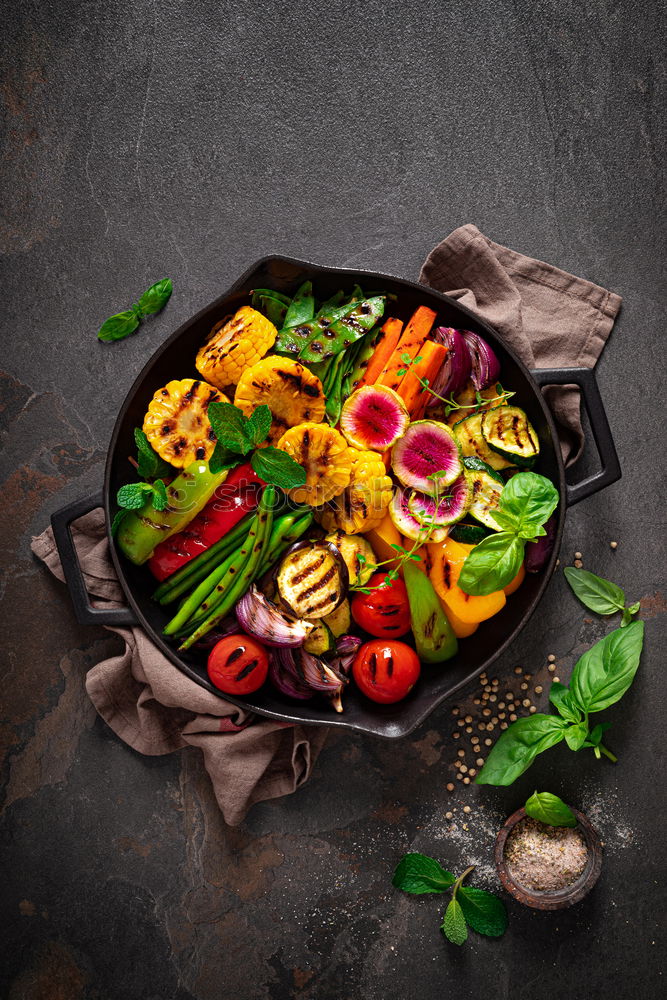 Similar – Image, Stock Photo Lentils with spinach and fried cheese