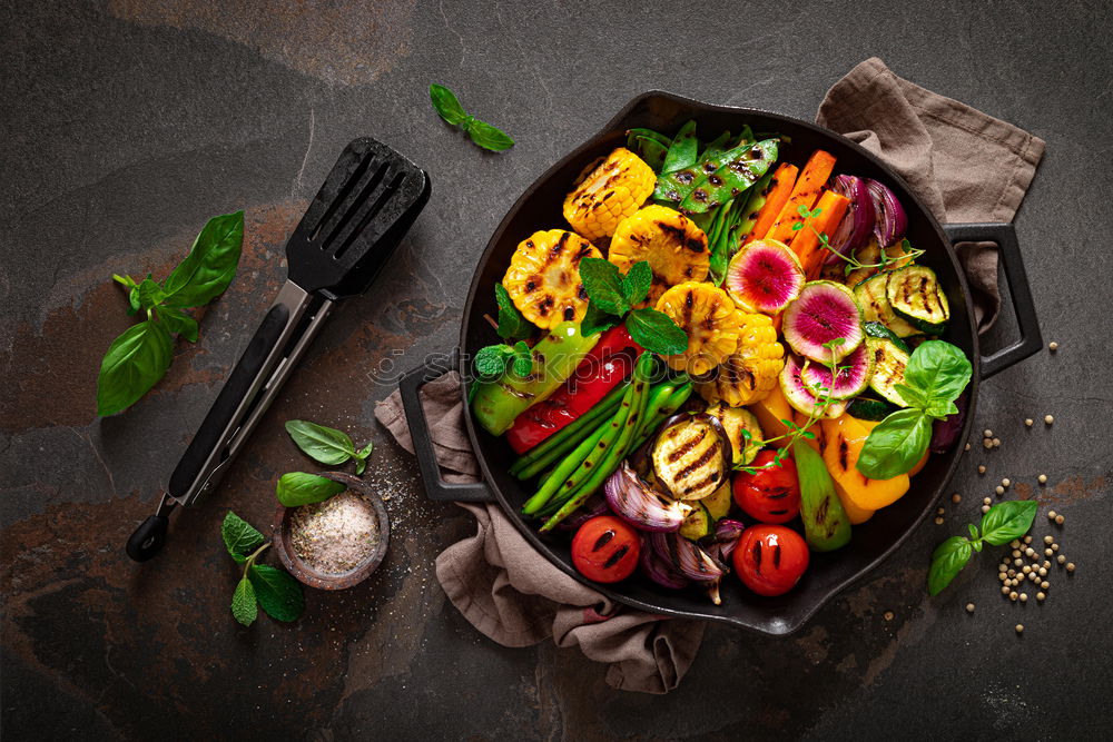 Similar – Image, Stock Photo Lentils with spinach and fried cheese