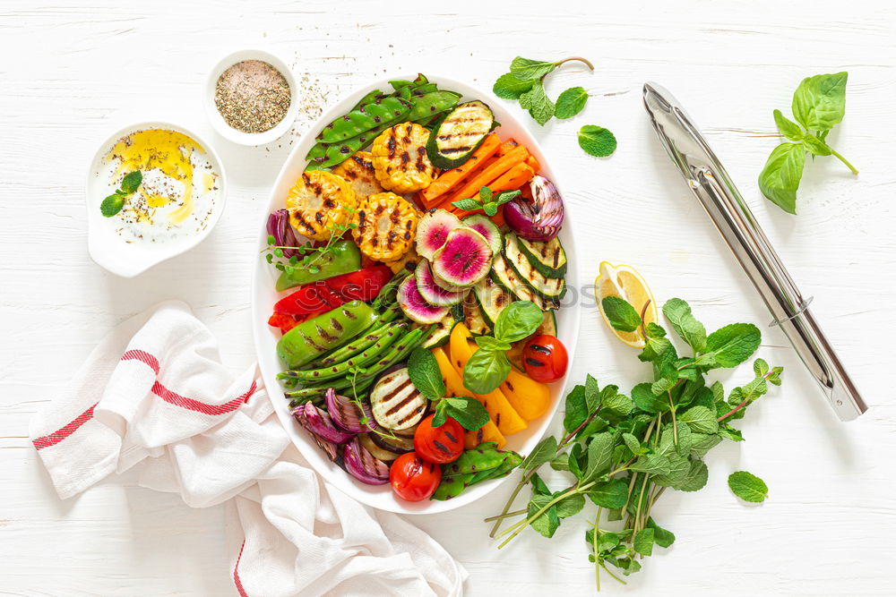 Similar – Image, Stock Photo Spring flowers salad