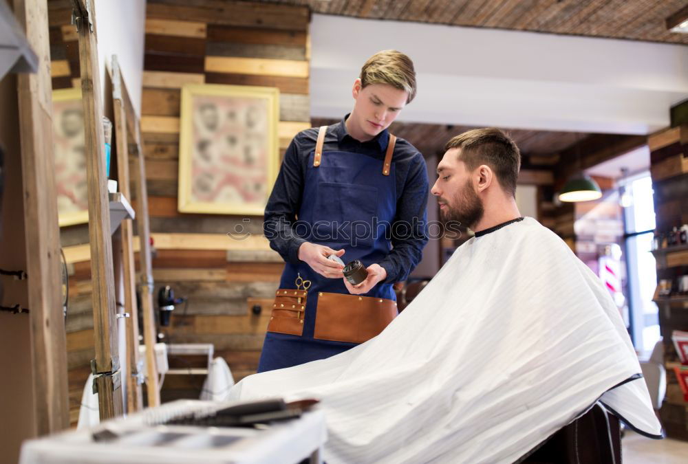 Similar – Image, Stock Photo Barber using grooming machine