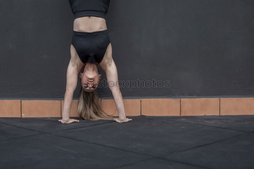 Similar – Image, Stock Photo Fit young woman doing press-ups