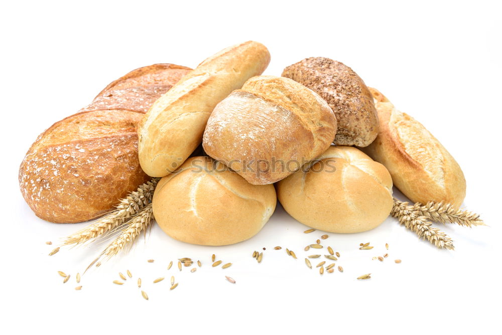 Similar – Image, Stock Photo Round ciabatta bread with olives.