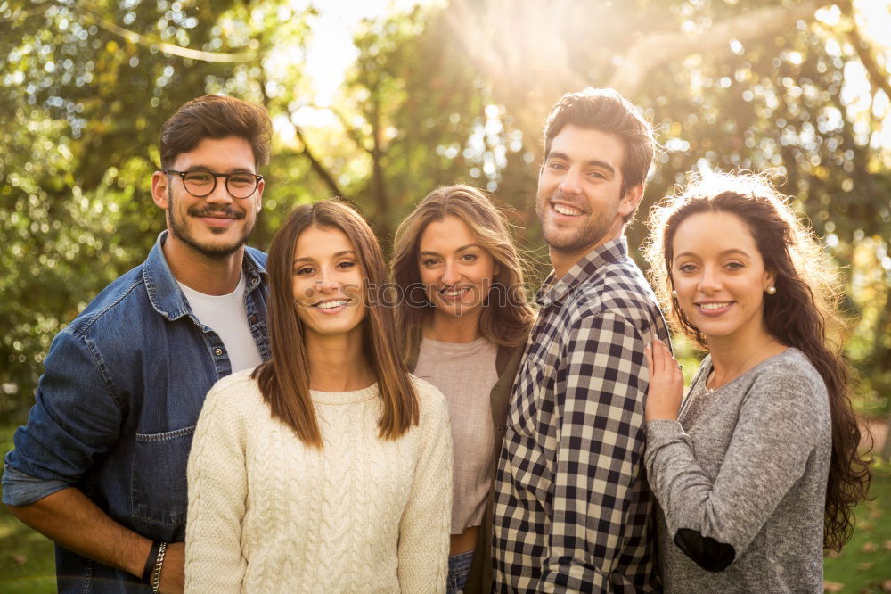 Similar – Group of young people together outdoors in urban park