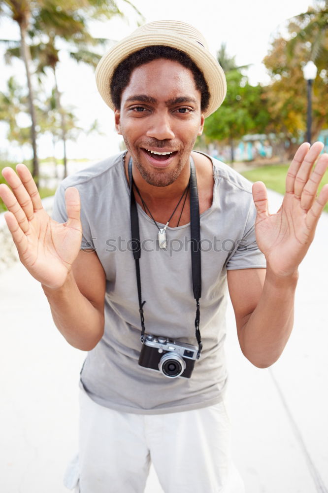 Similar – Confident attractive mulatto man in urban environment