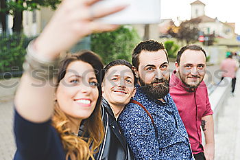 Similar – Image, Stock Photo Multi ethnic group of young adult friends taking selfie