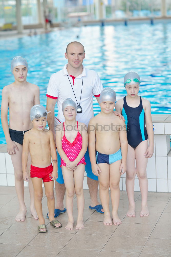 Similar – Grandpa and grandson smiling on a swimming pool side