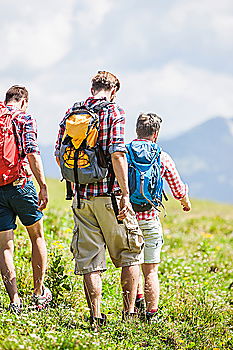 Image, Stock Photo Women and men hiking