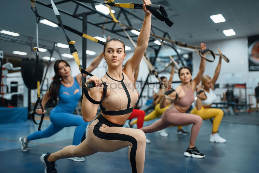 Similar – Image, Stock Photo People stretching legs in a fitness class