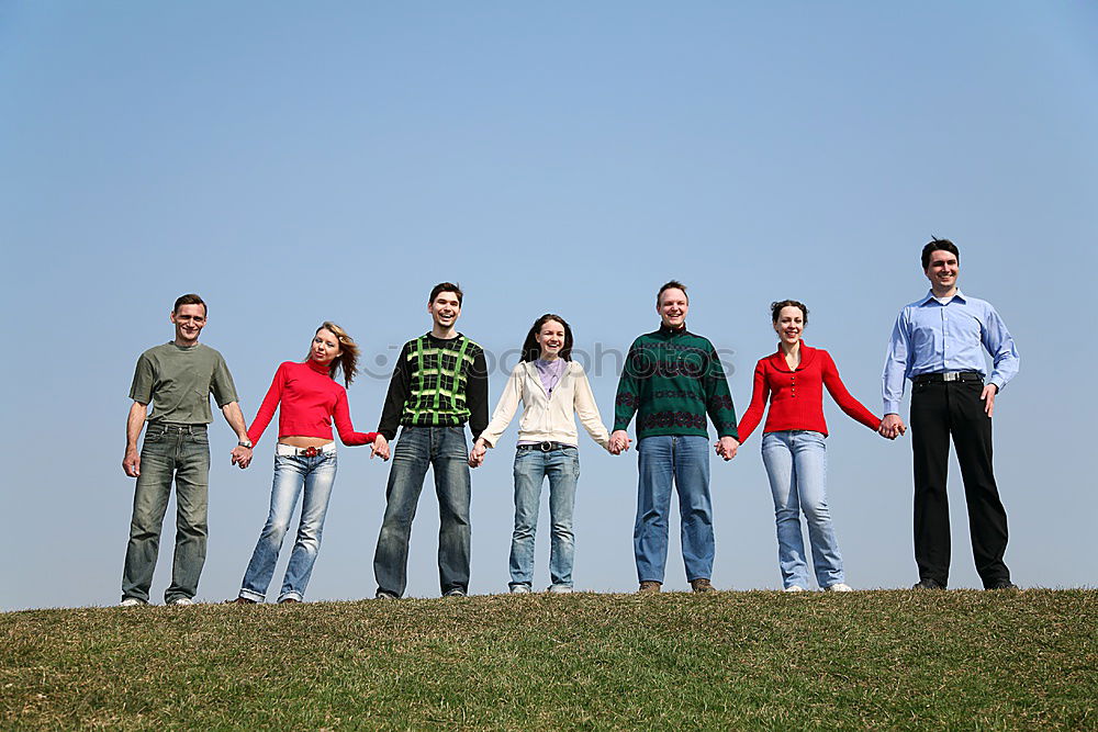 Similar – Image, Stock Photo Brothers and sisters on outdoor chairs