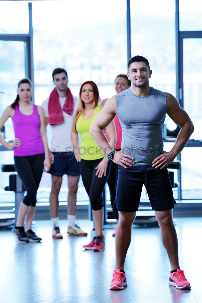 Similar – Image, Stock Photo Women talking with personal trainer after training day