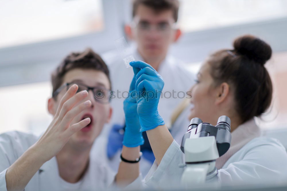 Similar – Image, Stock Photo Woman with papers in lab