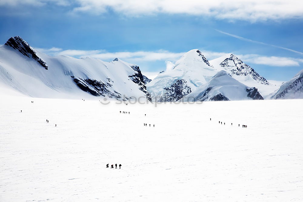 Similar – Image, Stock Photo Ski tips on a glacier in background the Matterhorn