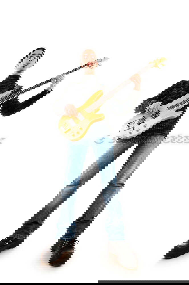 Similar – Image, Stock Photo Smiling jazzman with sax